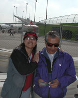 Veronica and Roddy outside the grandstand gates