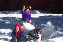 Kids playing in the snow